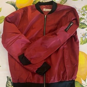 Deep Red Thin Bomber jacket